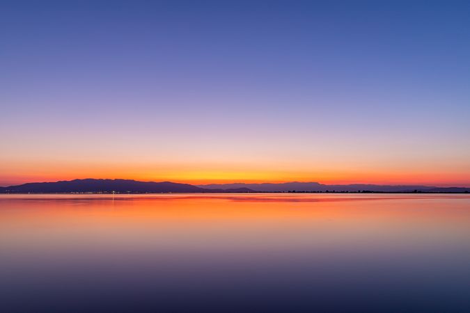 Sunset with reflections in the water