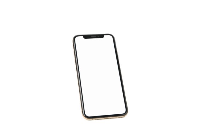 Phone with empty screen isolated on plain background