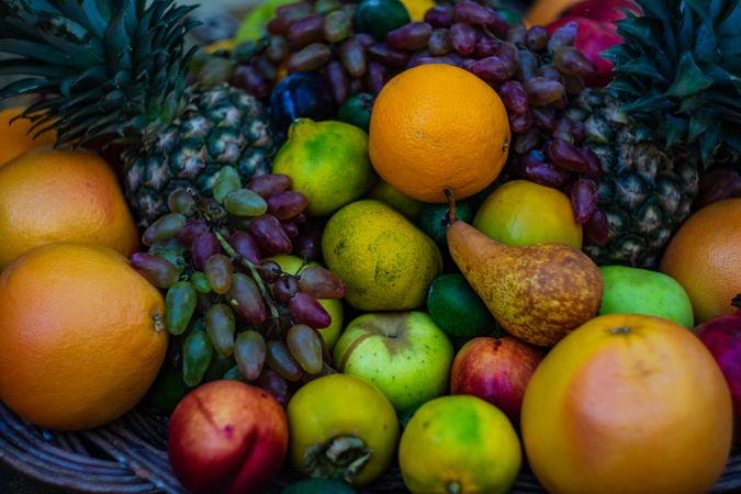 Close up of bountiful fresh fruit