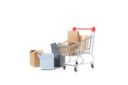 Concept of shopping, discounts, isolated on light background