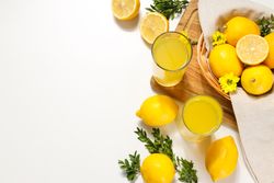 Concept of fresh summer drink - Limoncello cocktail