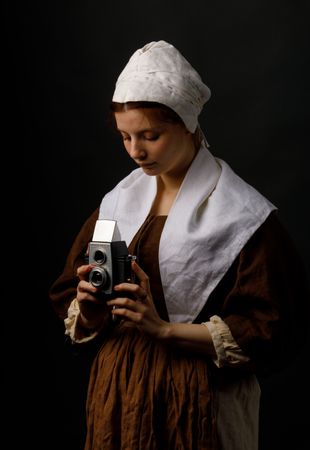 woman with photo camera