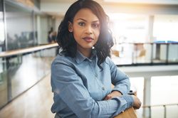 Portrait of Black businesswoman in a bright office