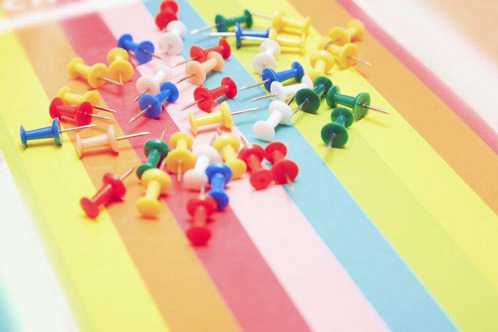 Colorful pushpins