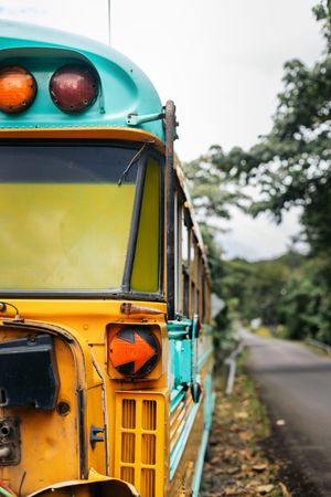 Abandoned yellow school bus