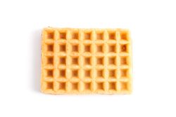 Sweet Belgian waffle isolated on blank background