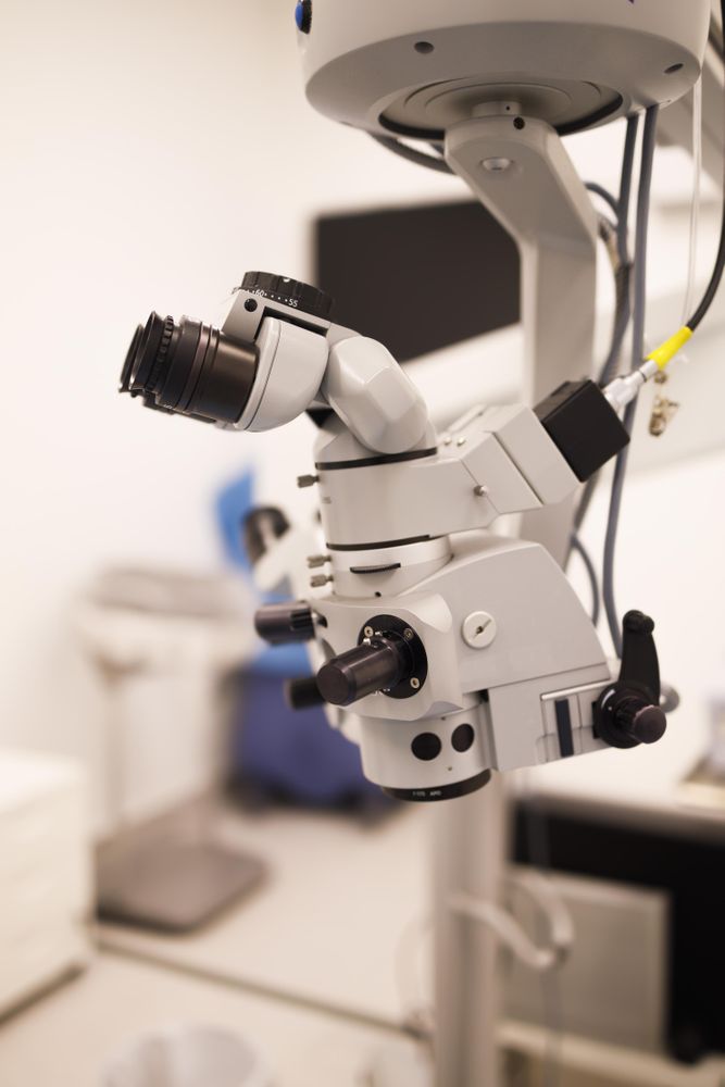 Machine in eye clinic for optometrist