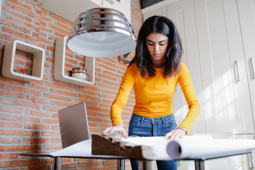 Persian female designing a project