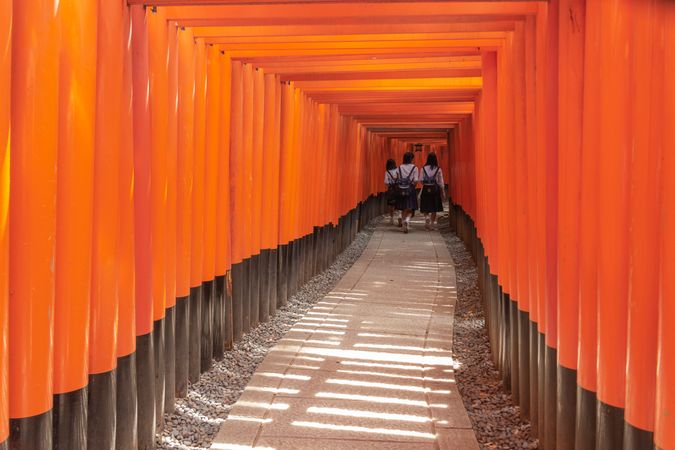 Japan - May, 10 2013: People walking in narrow passage
