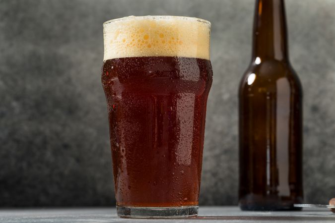 Boozy Refreshing Cold Red Ale