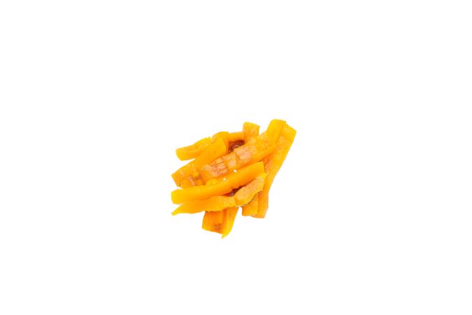 Baked pumpkin isolated on light background