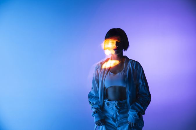 Female dancer under bright light