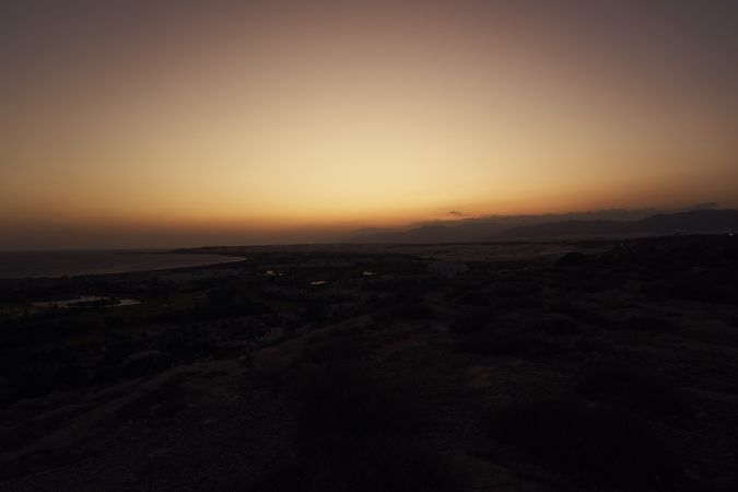 Picturesque sunset at dusk