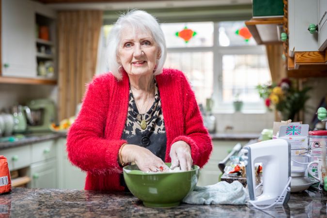 Woman baking at home