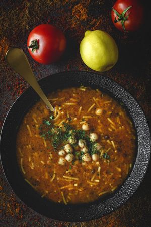 Traditional Harira soup for Ramadan
