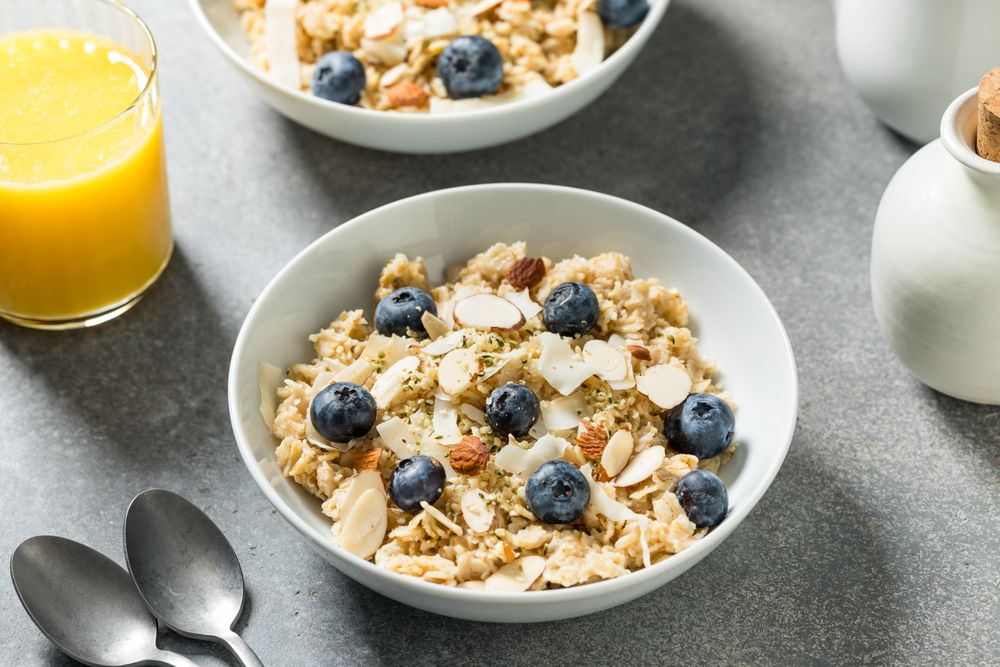 Healthy Homemade Gourmet Oatmeal with Blueberries