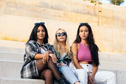 Portrait of multiethnic female friends outdoors