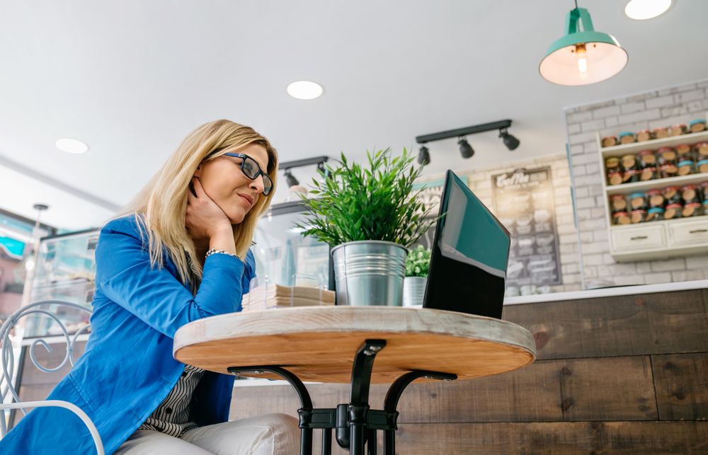 Woman working with the laptop