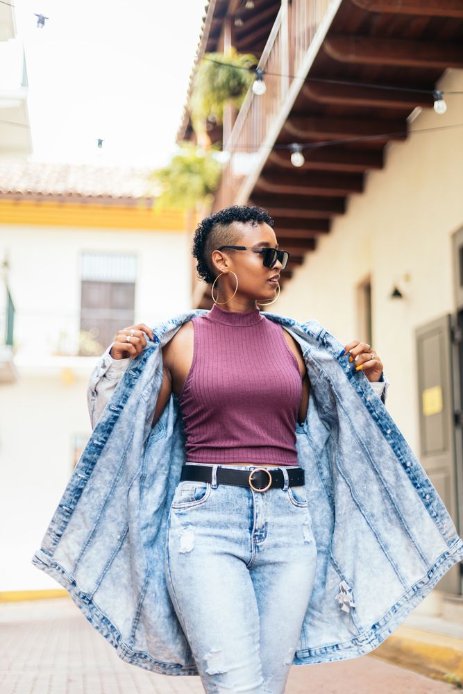 Portrait of a cool Latin American woman in the city
