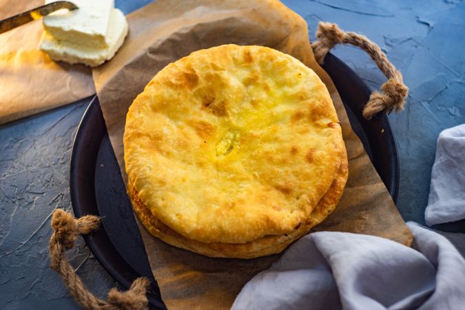 Traditional Georgian cheese pie - imeruli khachapuri
