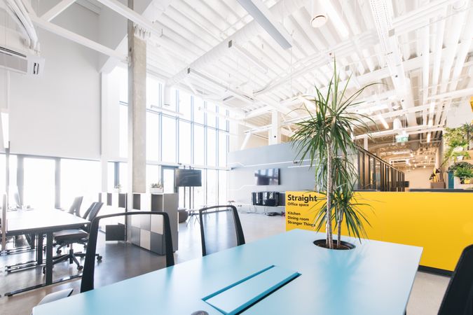 Modern interior of spacious office building
