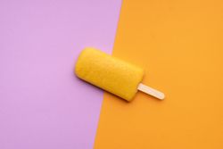 Orange ice cream popsicle horizontal