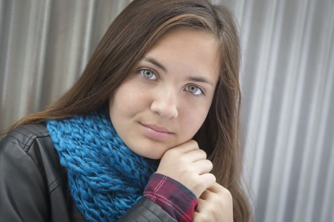 Portrait of Young Blue Eyed Girl