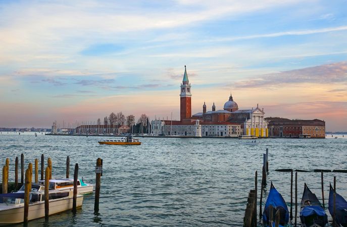 Grand Canal in Venice Italy during evening time