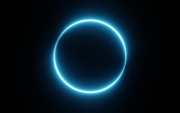 Blue light making circle shape