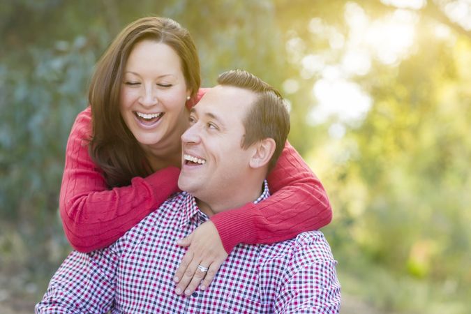 Couple Laughing Outdoors