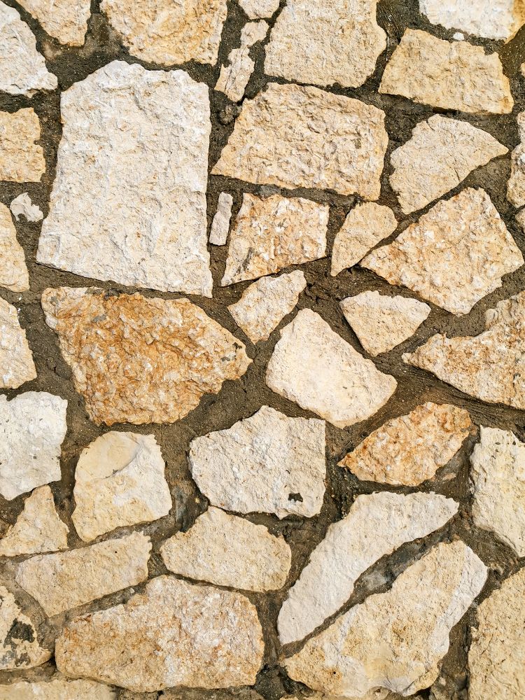 Natural limestone wall.