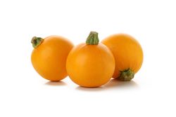 Fresh round zucchini isolated on plain background