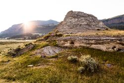 Sunburst sunrise in Yellowstone National Park