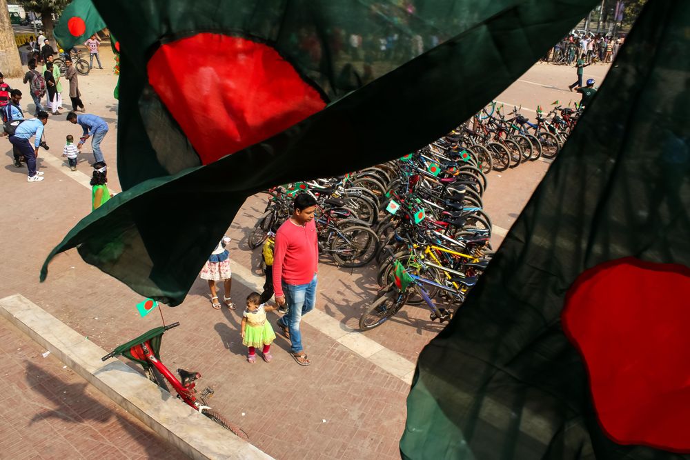 People walking on street in Dhaka, Bangladesh