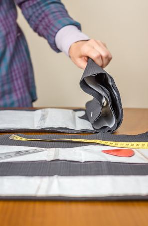Dressmaker design tailor pattern on the table