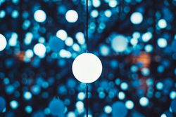 Garlands with blue lights