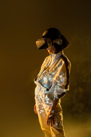 Woman in VR headset
