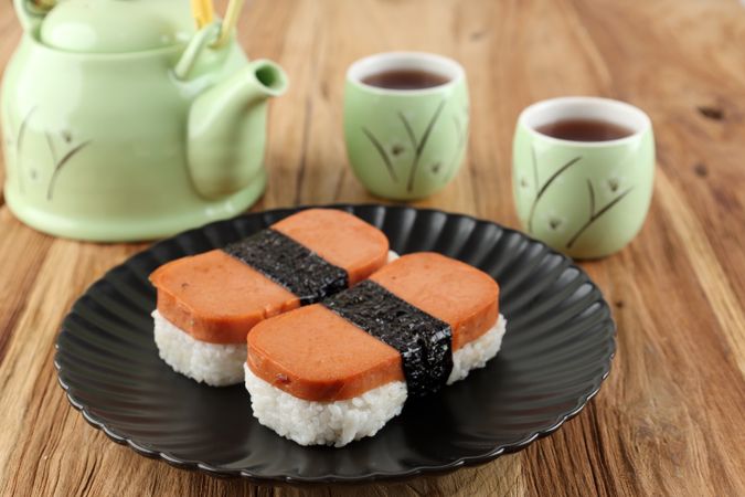 Hawaii Spam Musubi Rice Meat Sandwich with Nori Laver Belt