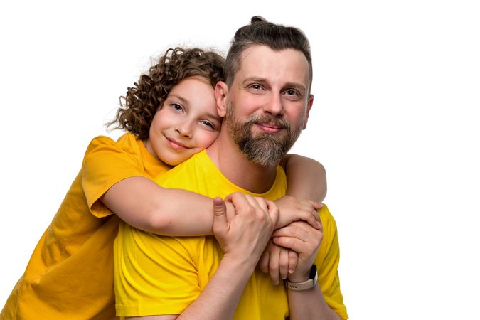Family portrait dad and daughter