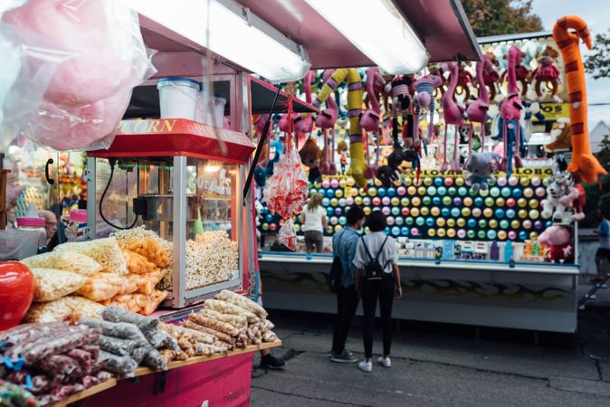Toys on stall on fairground