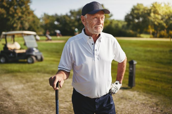 Mature man at the golf course
