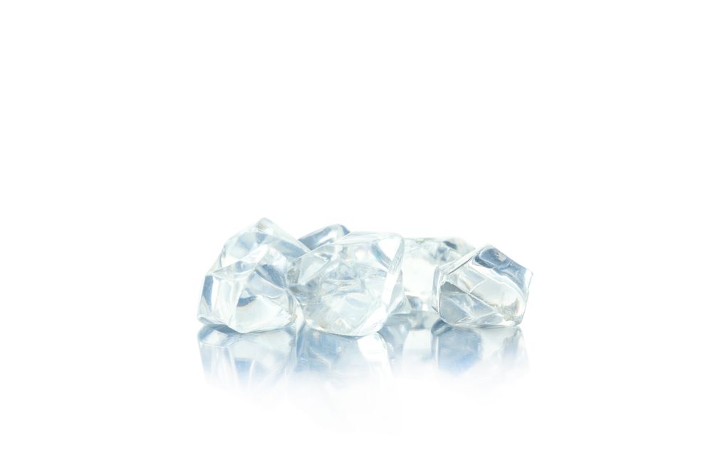 Ice cubes on blank background