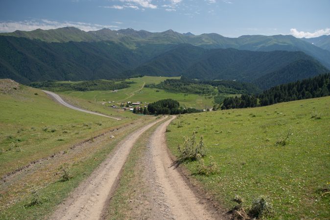 Wonderful view of countryside against picturesque highland