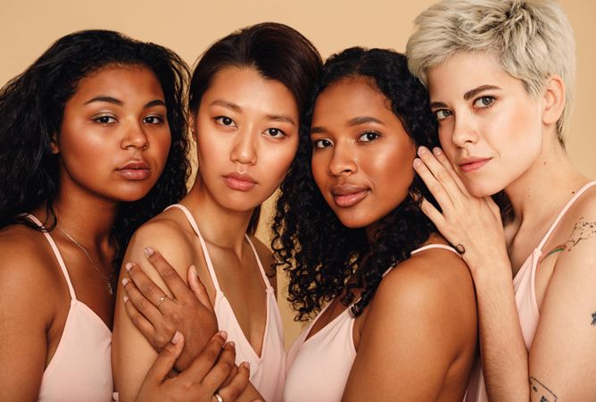 Portrait of a group of multi-ethnic women