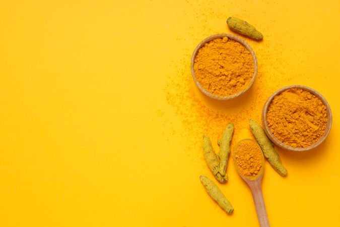 Fragrant seasoning - turmeric, one of the main ingredients in Indian curry