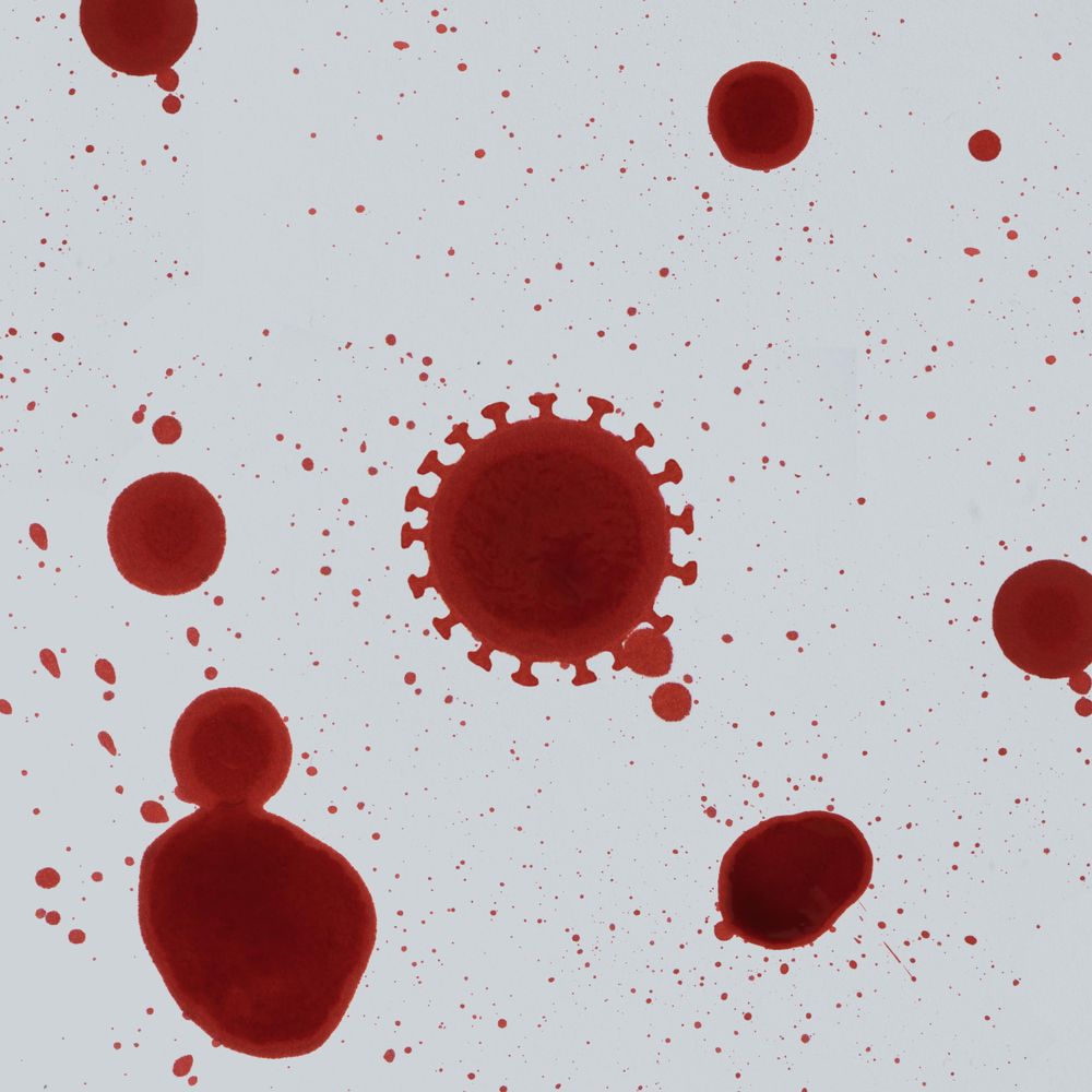 Blood splattered on light background