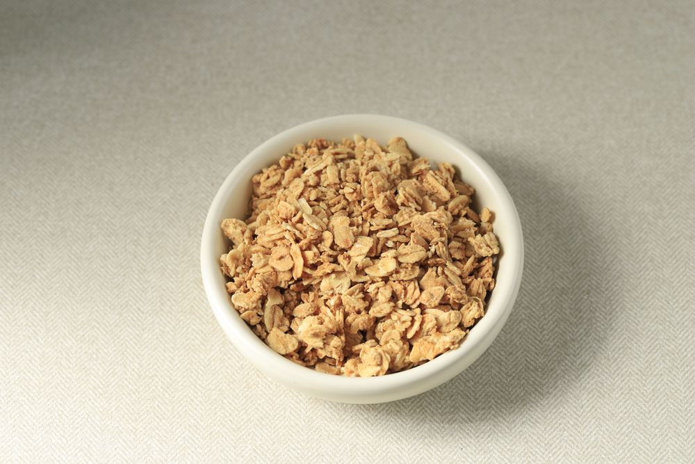 Muesli Breakfast with Oatmeal Cereals and Dry Fruit Raisins.