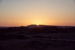 Sunset sky over mountainous area