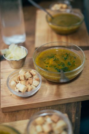 Soup served with croutons