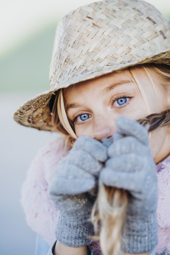 Stylish girl looking at camera